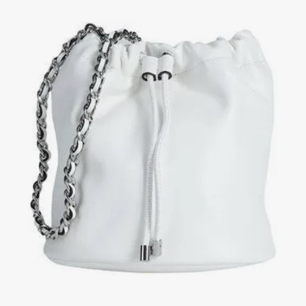 NWOT/Ralph Lauren Elegant White Leather Bucket Bag